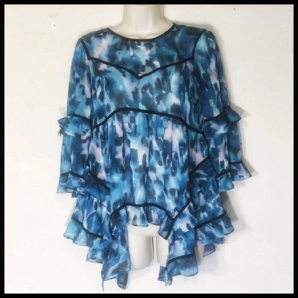 SALE!! NWT BAR III Unique Ruffled Blouse - Picture 4 of 4